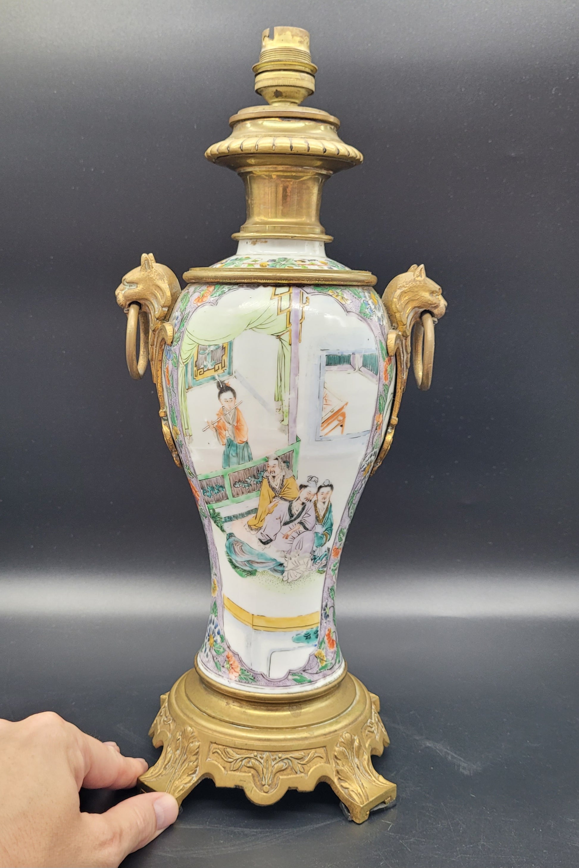 Beautiful Antique Chinese 18th /19th Century Famille Vert Vase With High Quality Ormolu Mounts.