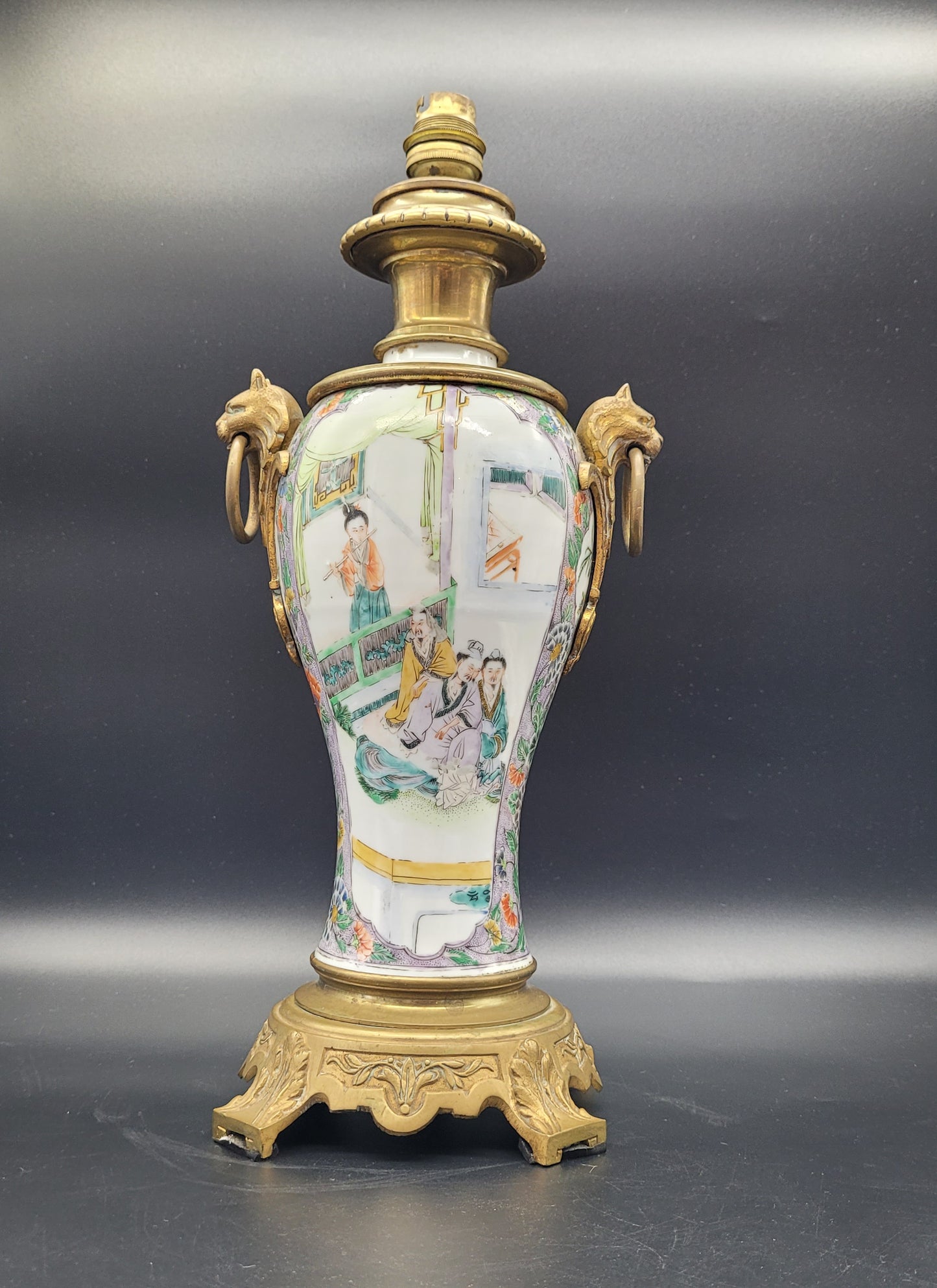 Beautiful Antique Chinese 18th /19th Century Famille Vert Vase With High Quality Ormolu Mounts. ANTIQUES & COLLECTABLES 