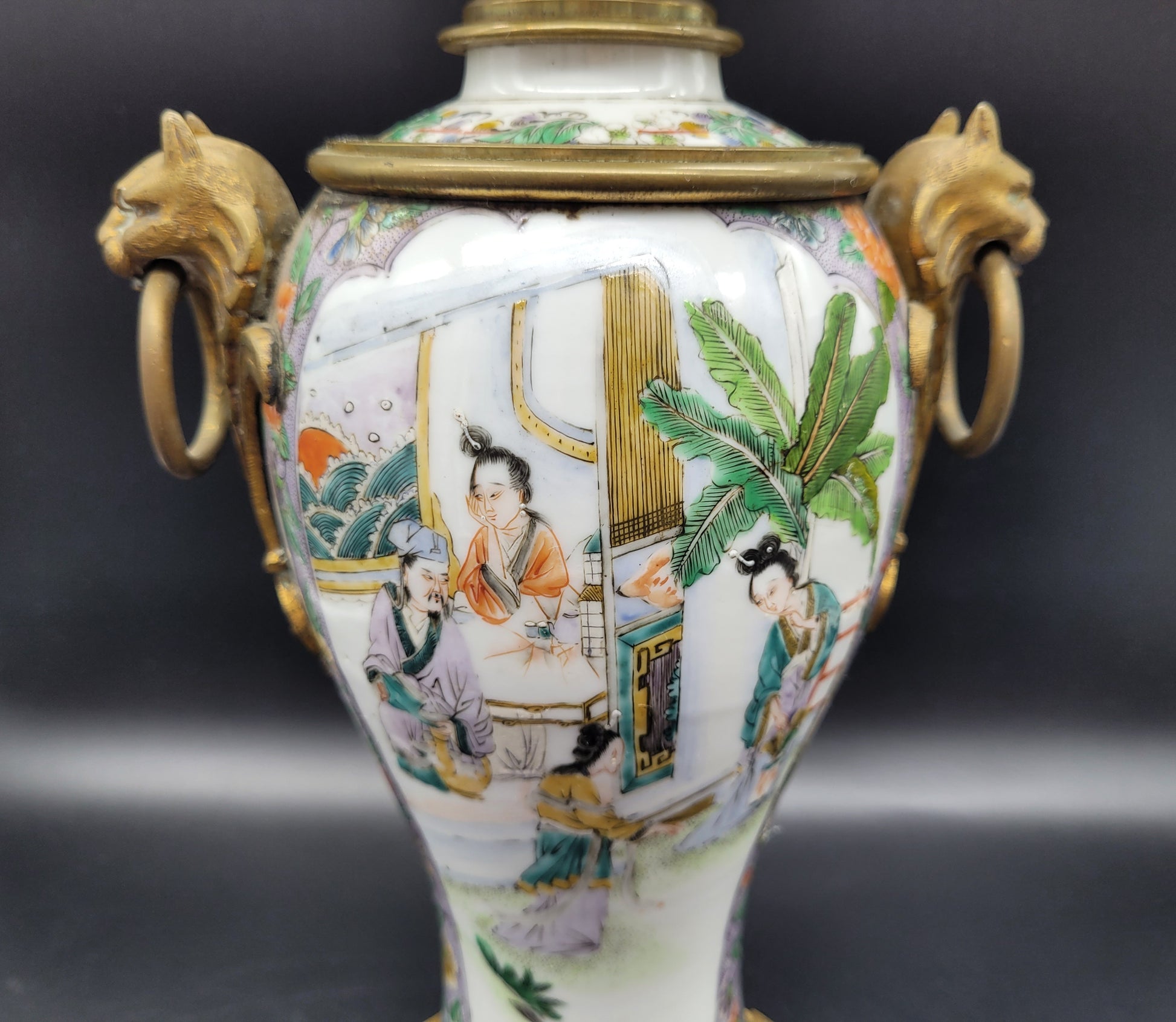 CHINESE ANTIQUE PORCELAIN FOR SALE USA Beautiful Antique Chinese 18th /19th Century Famille Vert Vase With High Quality Ormolu Mounts.
