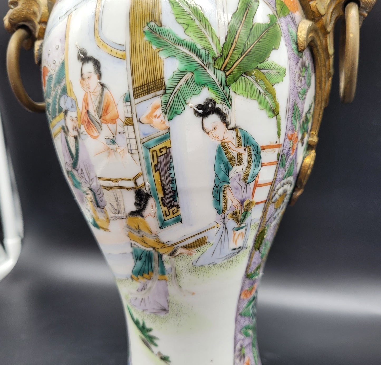 Beautiful Antique Chinese 18th /19th Century Famille Vert Vase With High Quality Ormolu Mounts. K.B ANTIQUES & JEWELLERY 