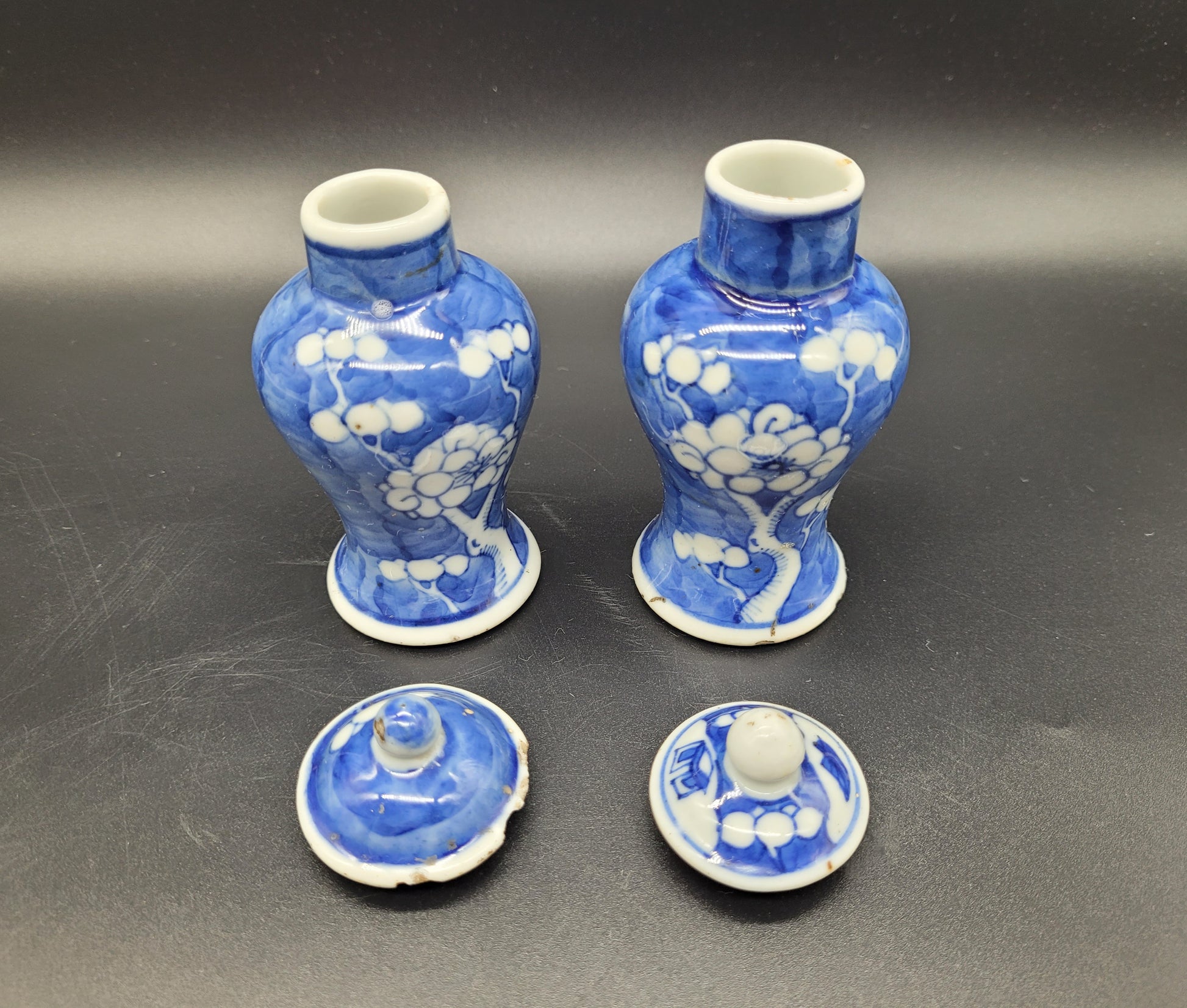Buy Antiques Online Chinese 19th Century Prunus Pattern Miniature Vases SIGNED