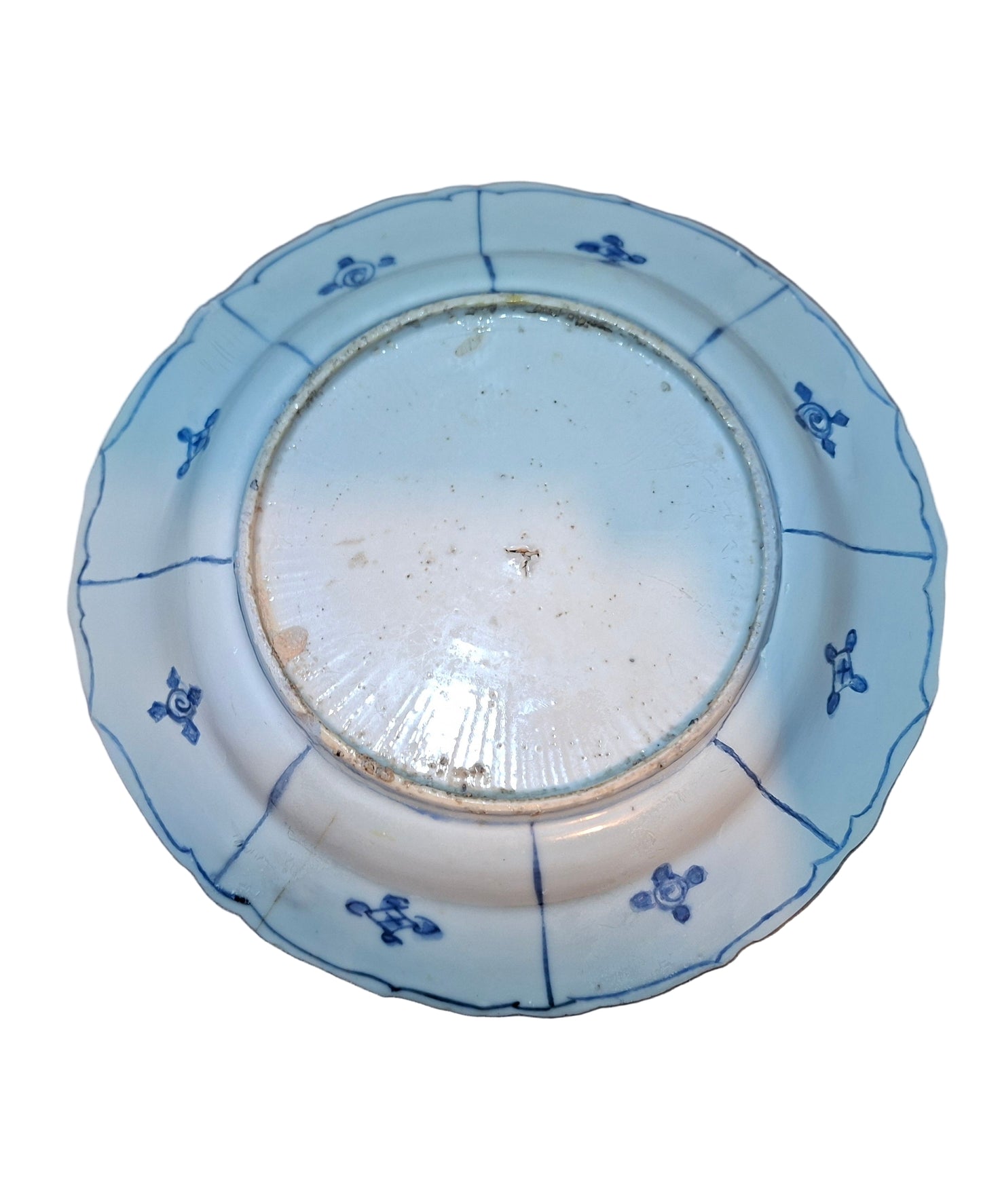 Antique Chinese blue and white dish, Ming dynasty, Wanli (1572-1620) and 18th Century Plate