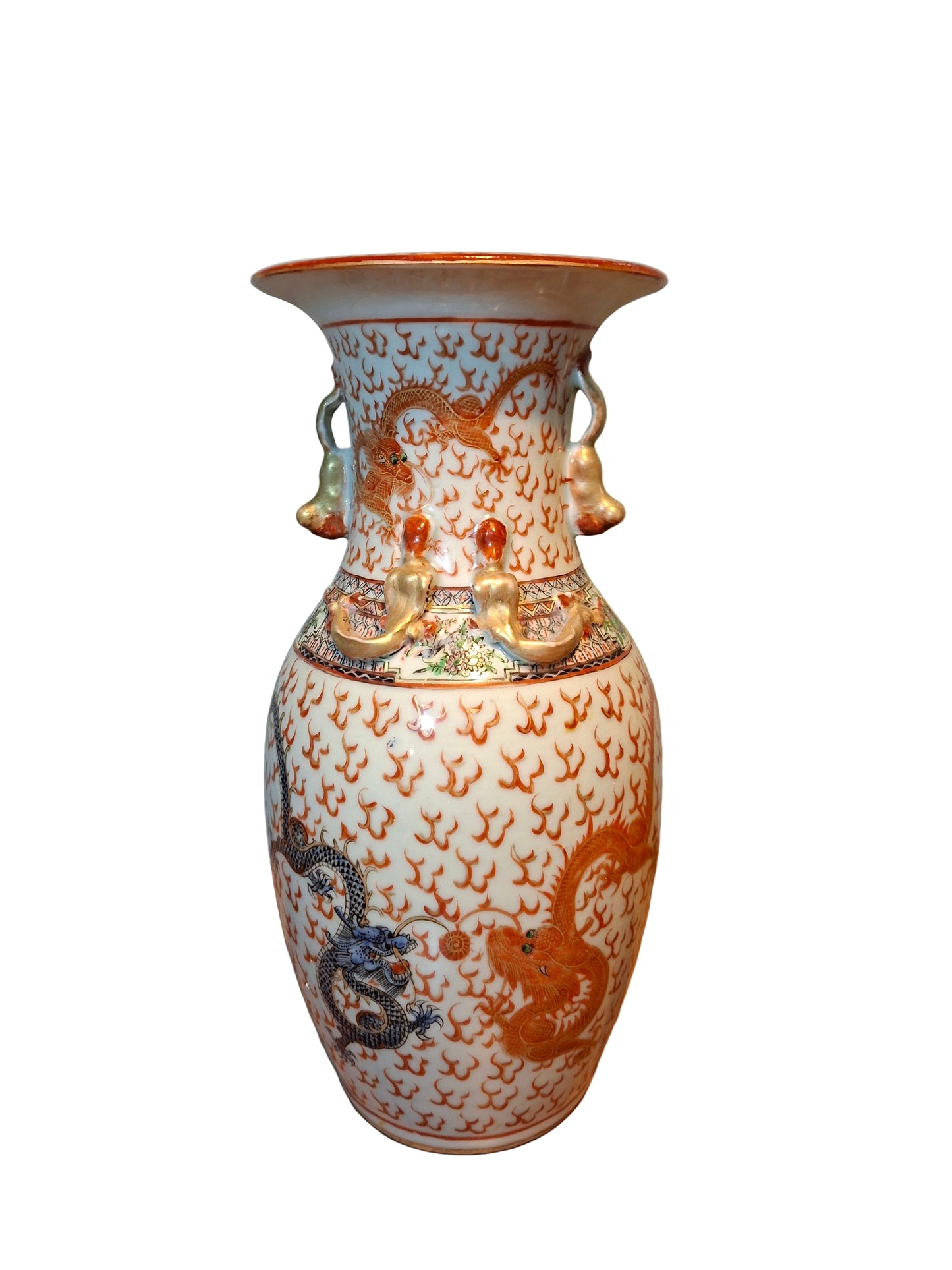 Chinese Dragon Vase Early 20th Century Republic Period, Large 35cm