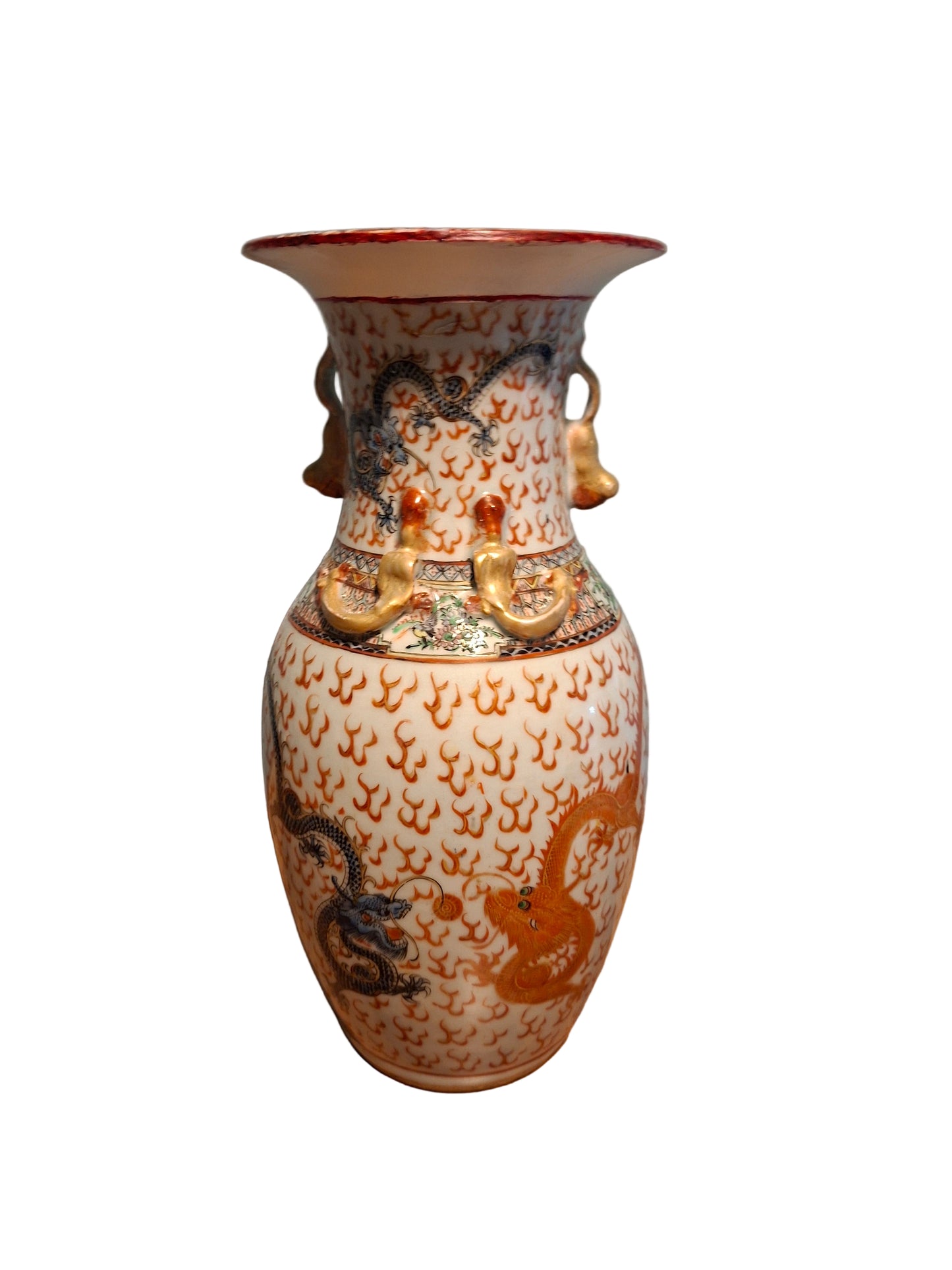 Chinese Dragon Vase Early 20th Century Republic Period, Large 35cm