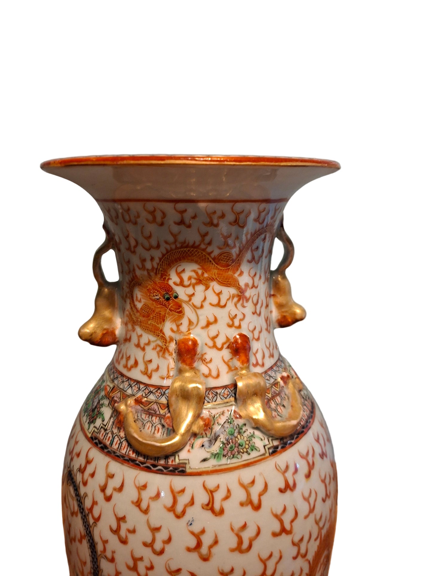 Chinese Dragon Vase Early 20th Century Republic Period, Large 35cm