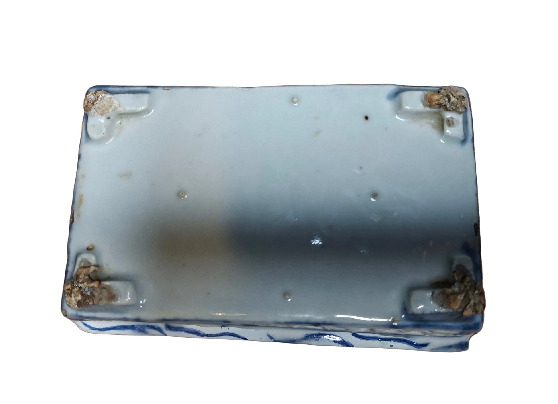 Antique 18th century Chinese blue and white porcelain reticulated plant pot holder