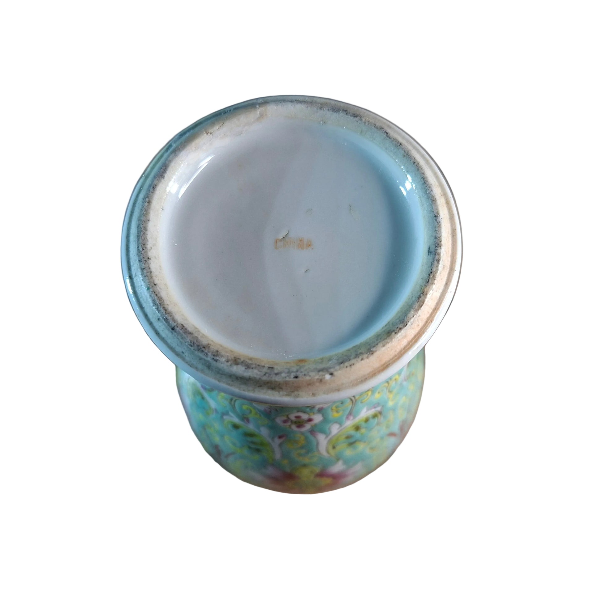 Antique vase beautifully crafted in the famille jaune palette, known for its warm yellow ground and vibrant enamel decoration. 