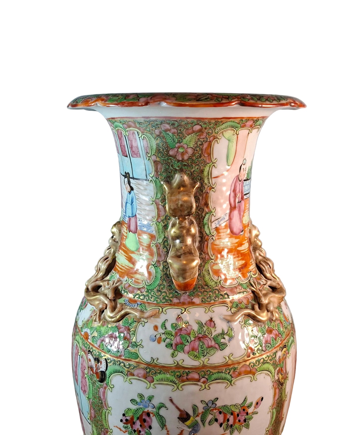 A Cantonese Porcelain Vase, Famille Rose 19th century