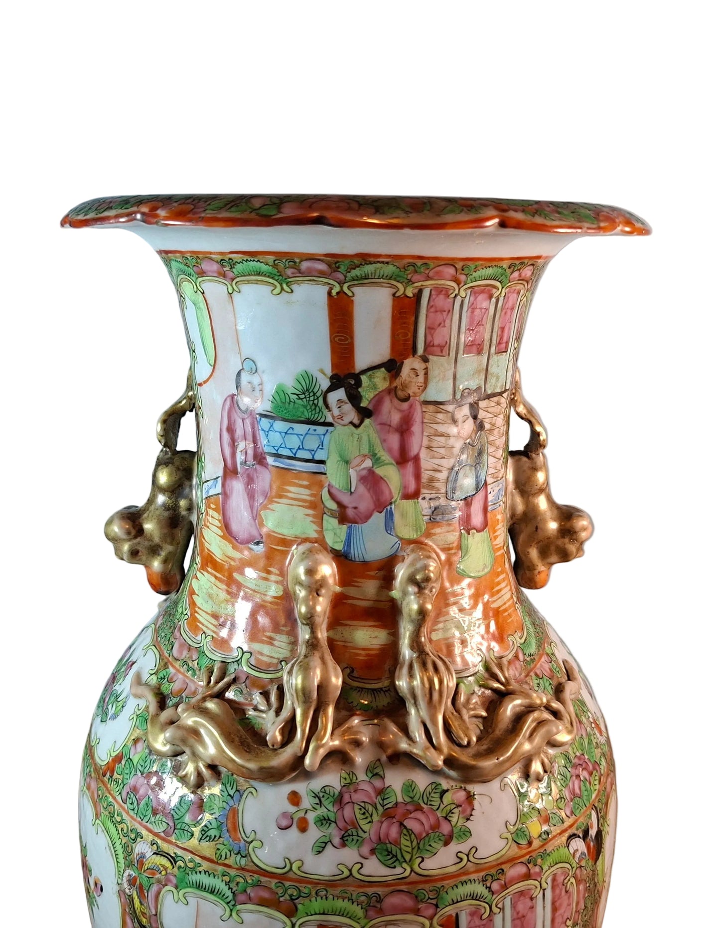 A Cantonese Porcelain Vase, Famille Rose 19th century