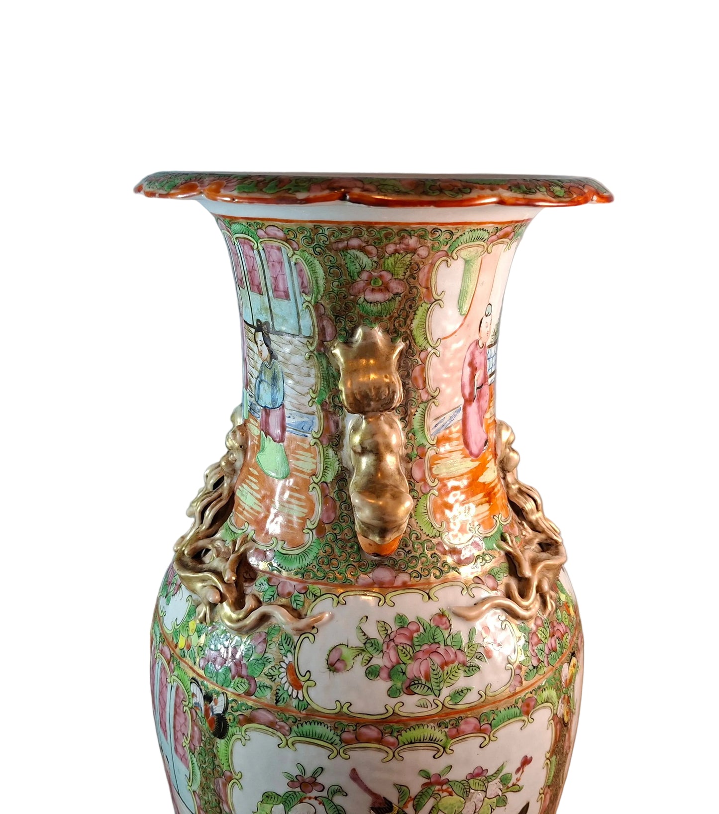 A Cantonese Porcelain Vase, Famille Rose 19th century