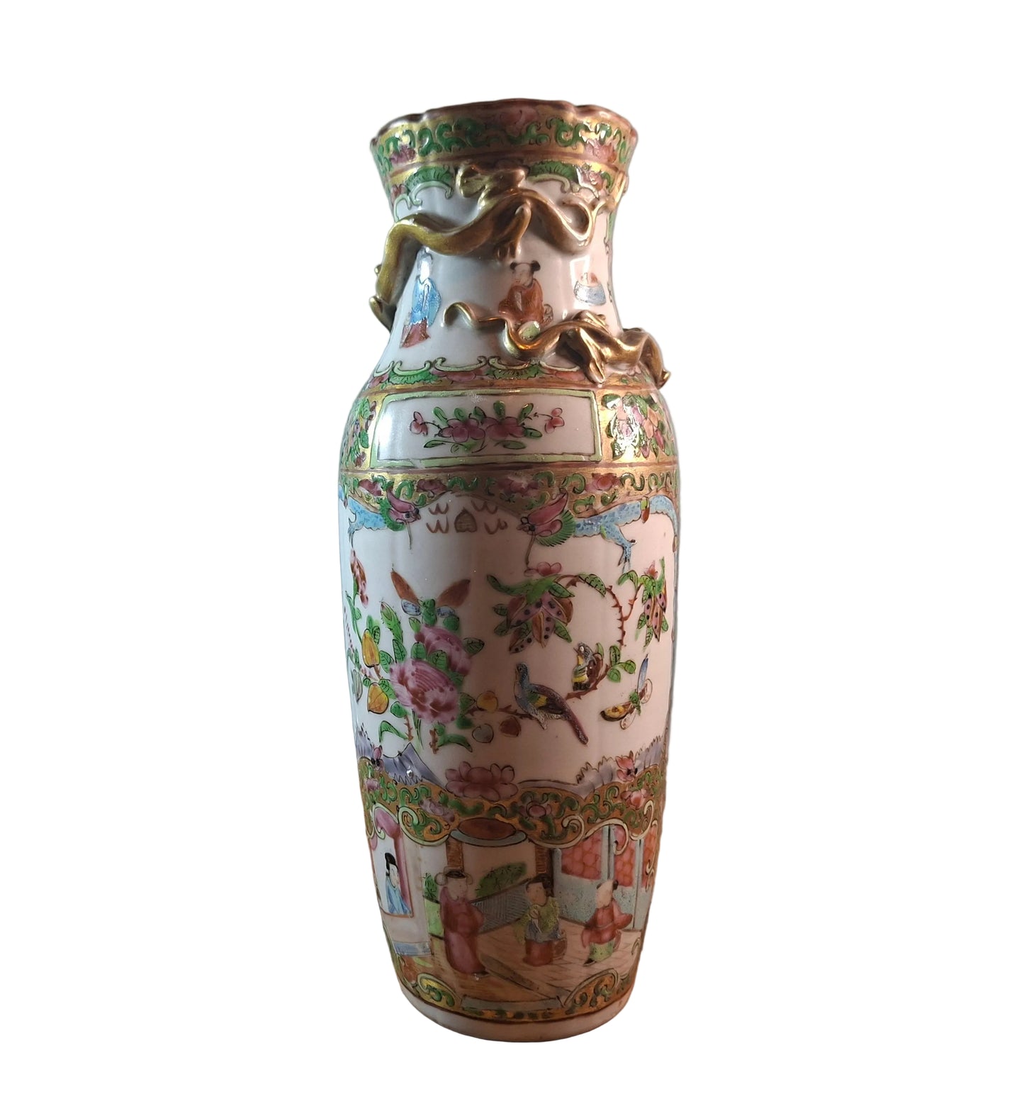 19th-century Chinese Canton Famille Rose vase.