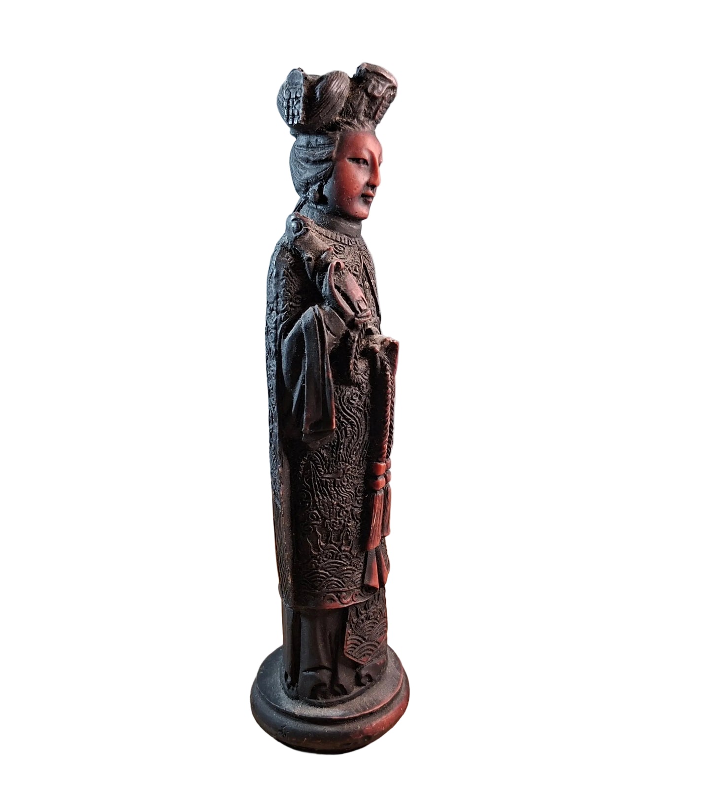 Chinese Qing Antique Carved Resin Asian Figure-Statue