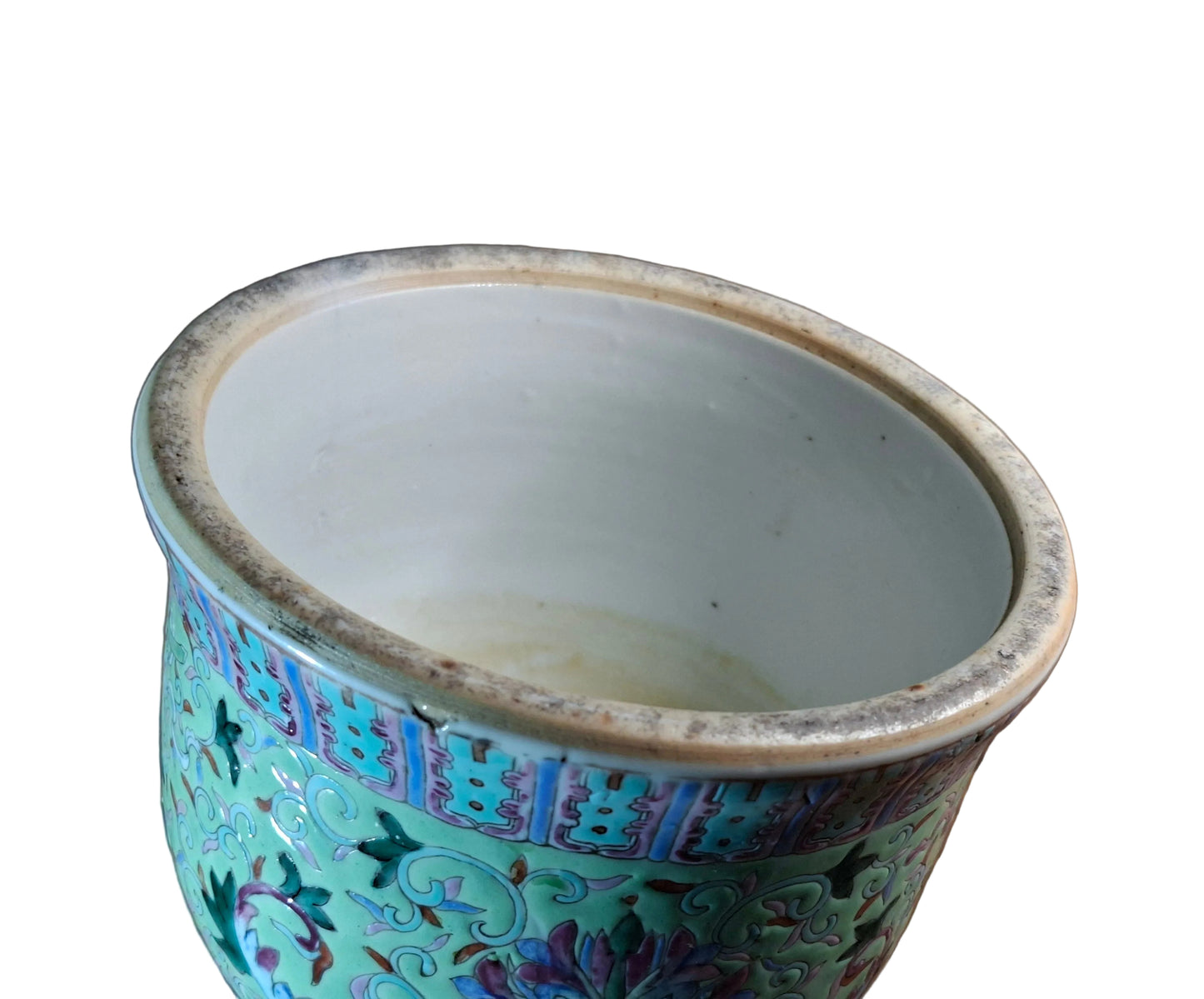 CHINESE TURQUOISE-GROUND FAMILLE-ROSE GOURD VASE