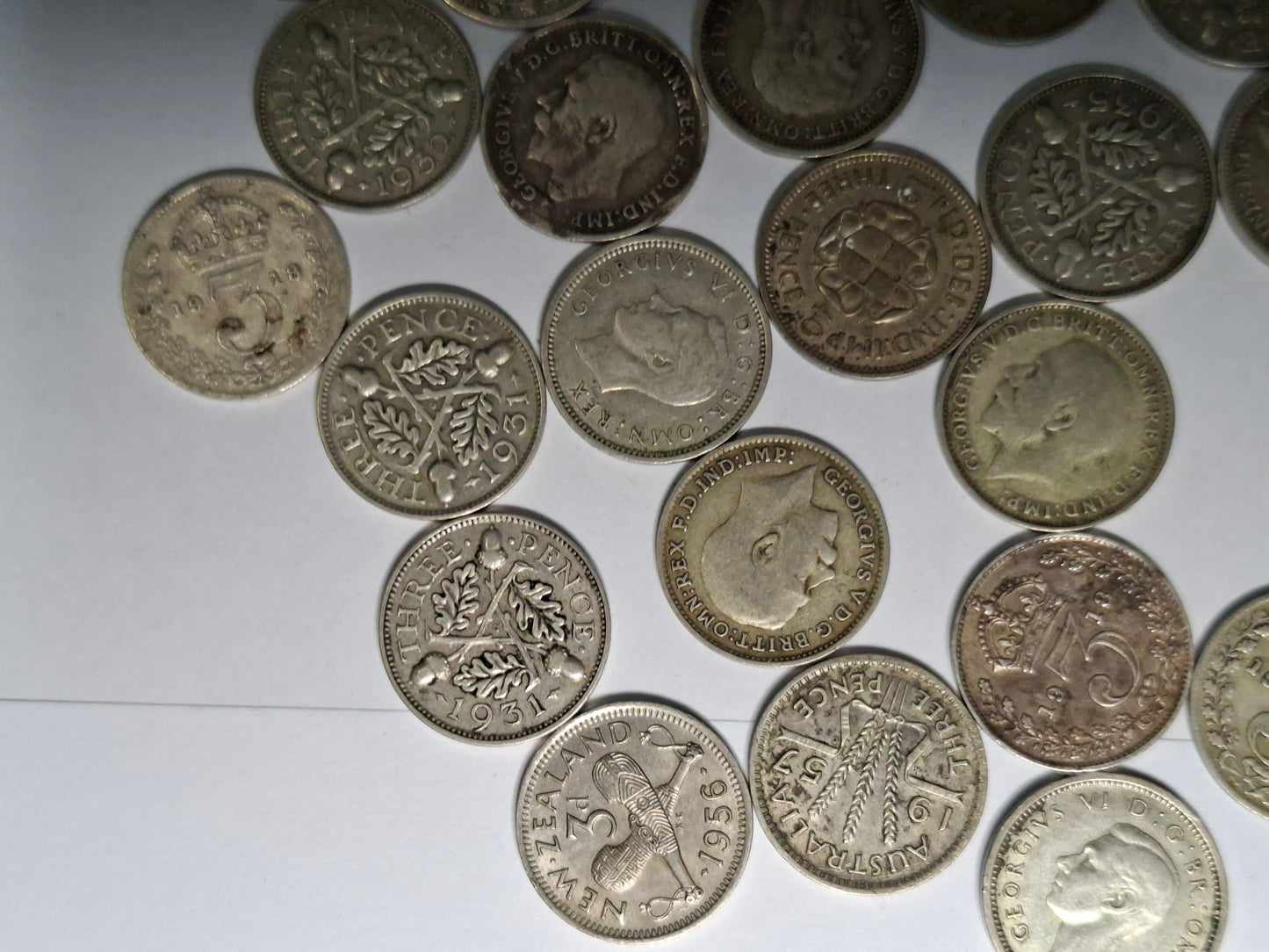 Collection of pre 1947 three pence silver coins