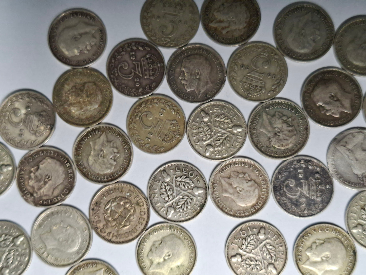 Collection of pre 1947 three pence silver coins