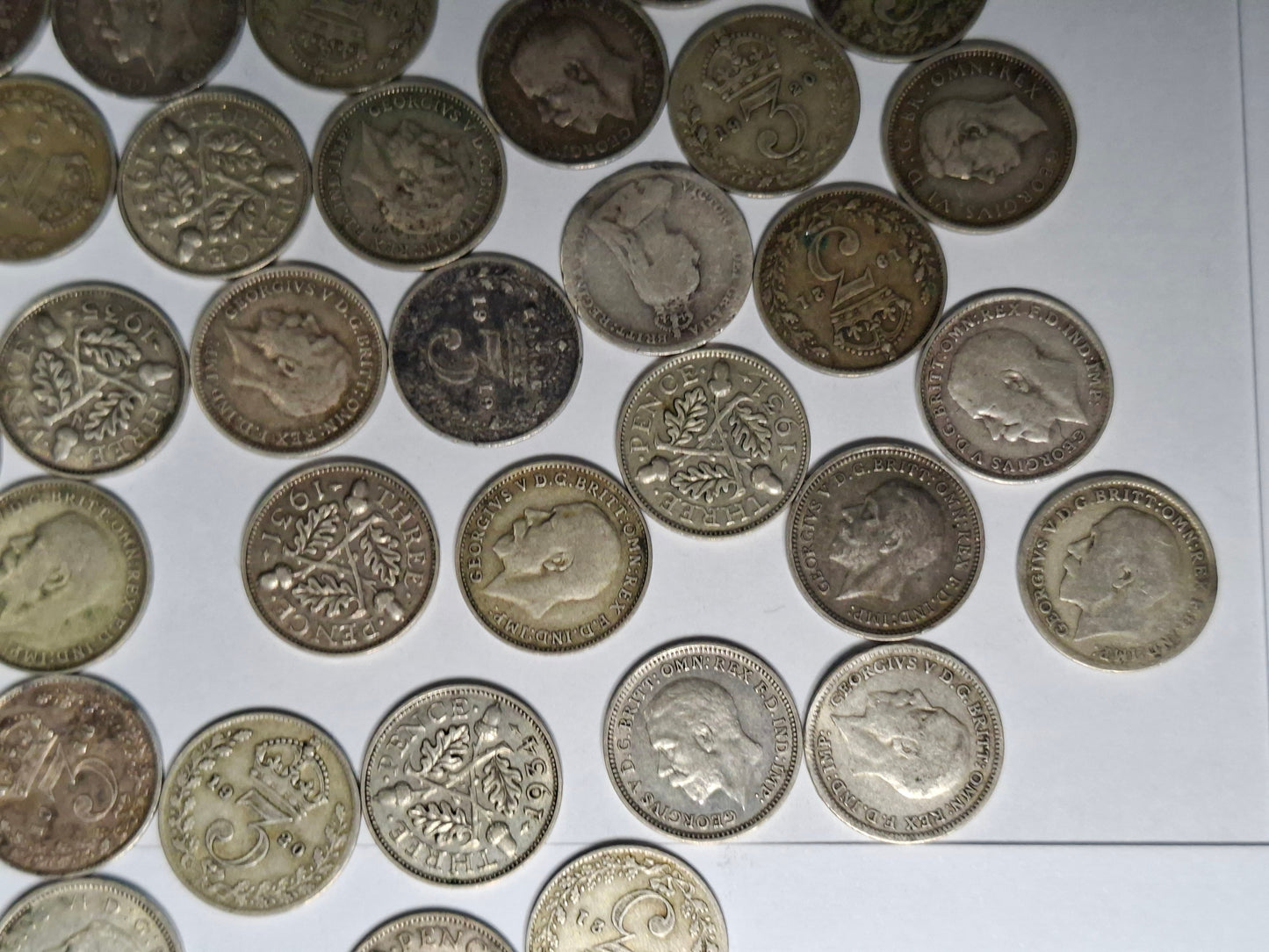 Collection of pre 1947 three pence silver coins