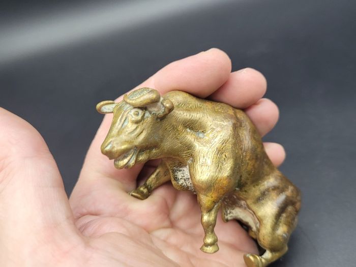 Vintage Brass / Bronze Bull Figurine Model