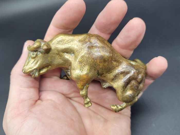 Vintage Brass / Bronze Bull Figurine Model