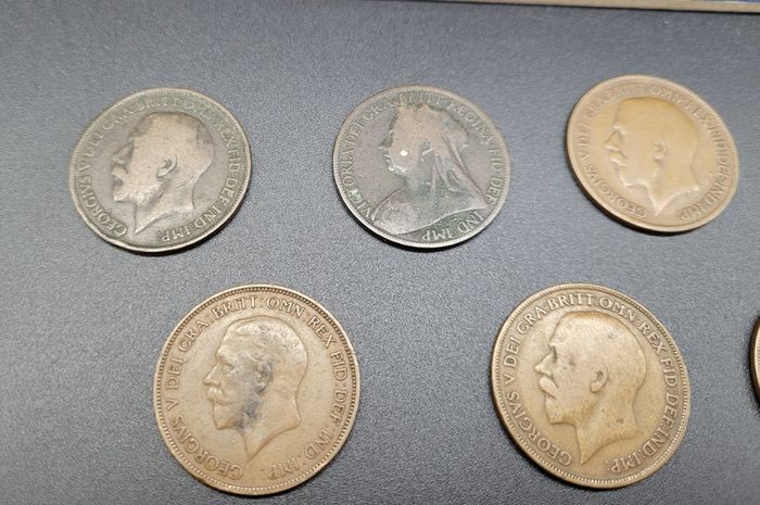 Antique collection of old coins