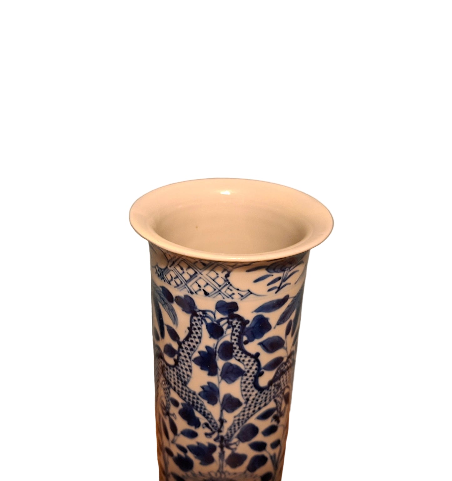 Antique Dragon Vase in undrglaze blue with 4 Character mark