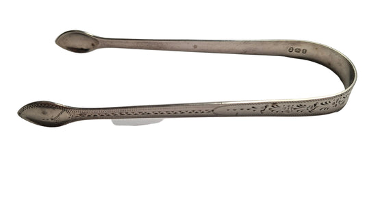 Antique Georgian Silver Sugar Tongs, hallmarked London 1804, with the respected maker’s mark of Peter &amp; William Bateman.
