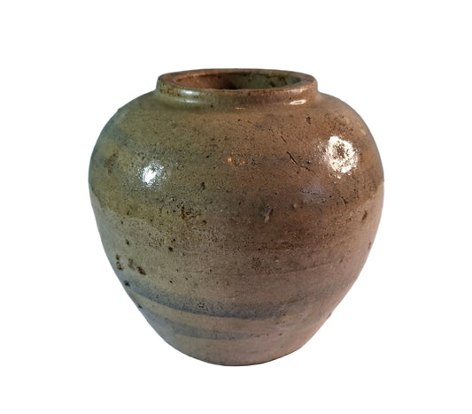 Antique Chinese pottery glazed stoneware ginger jar