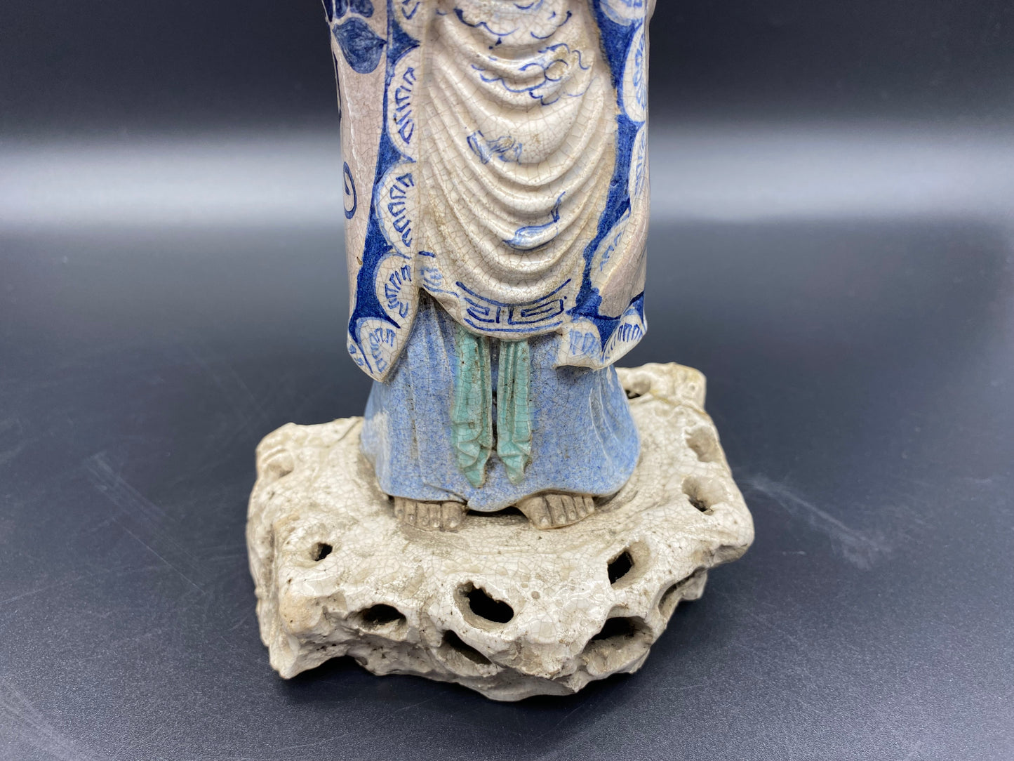 RARE Unusual & Extremely well Modelled Japanese Edo Period Crackle Were Guan Yin Pottery Figurine ANTIQUES STORES USA 