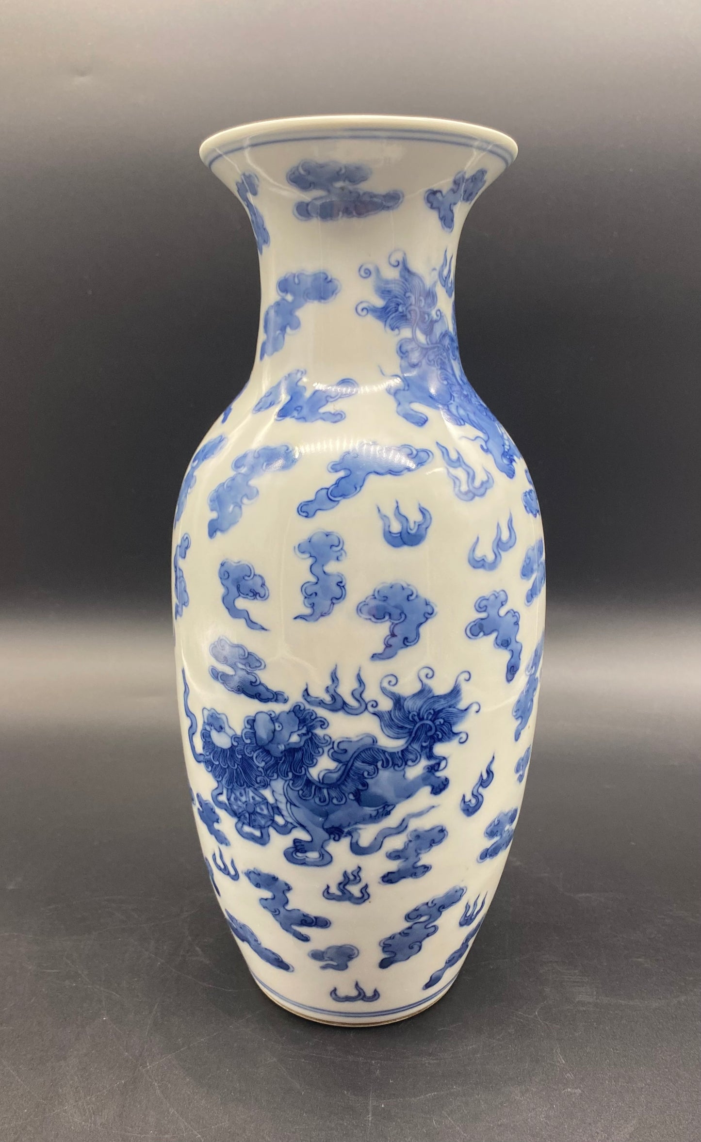 Chinese 19th Century Porcelain Vase Antique Blue & White