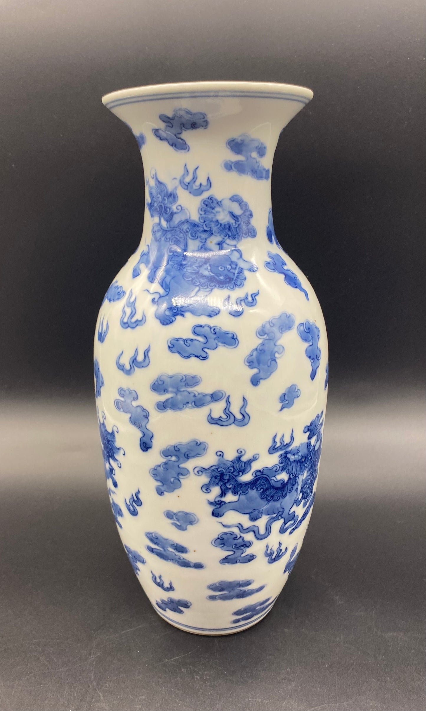 Chinese 19th Century Porcelain Vase Antique Blue & White