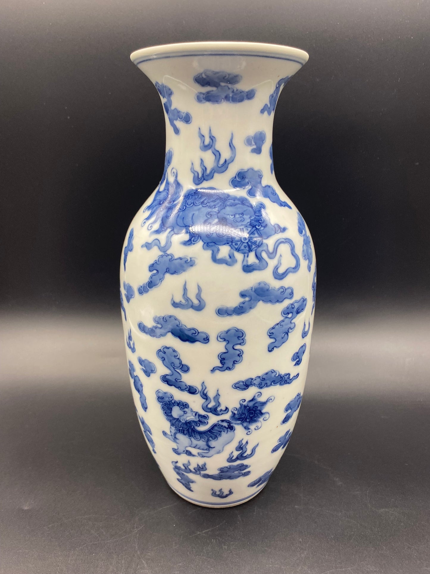 Chinese 19th Century Porcelain Vase Antique Blue & White