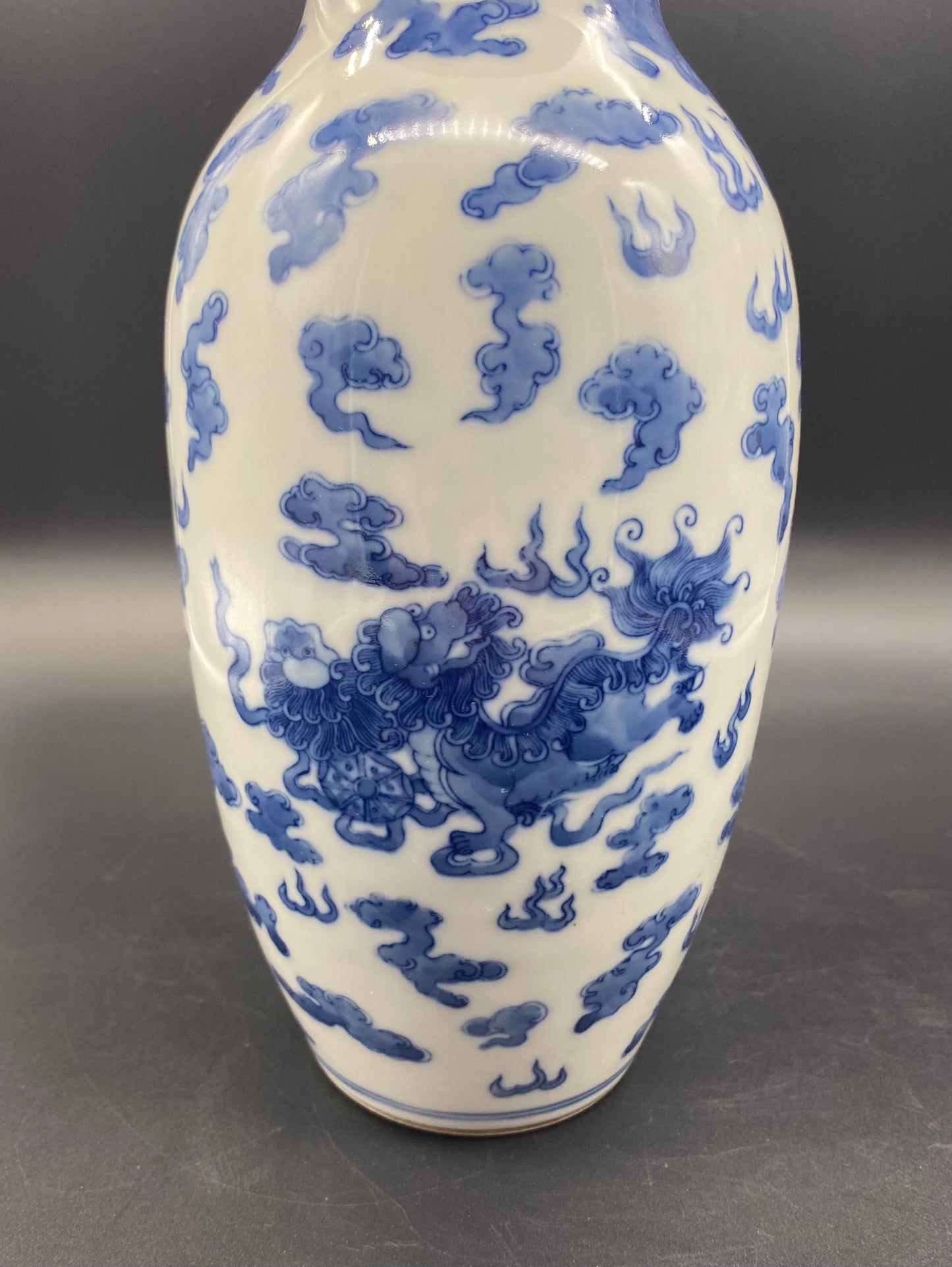 Chinese 19th Century Porcelain Vase Antique Blue & White