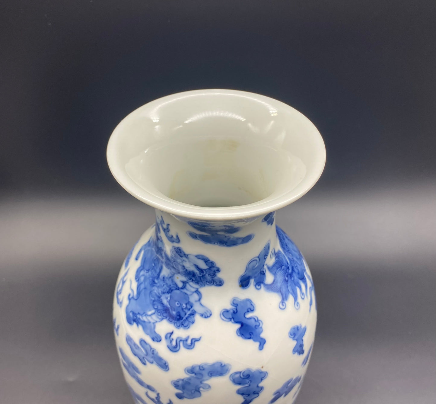 Chinese 19th Century Porcelain Vase Antique Blue & White