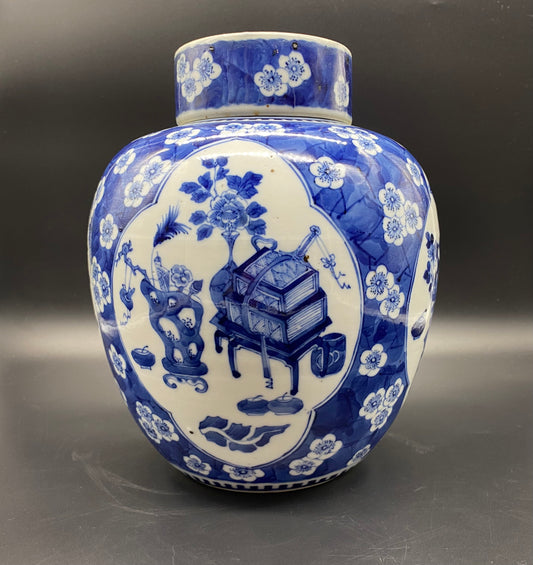 This Large 19th Century Chinese Qing ginger jar is a stunning piece of antique porcelain and pottery. 