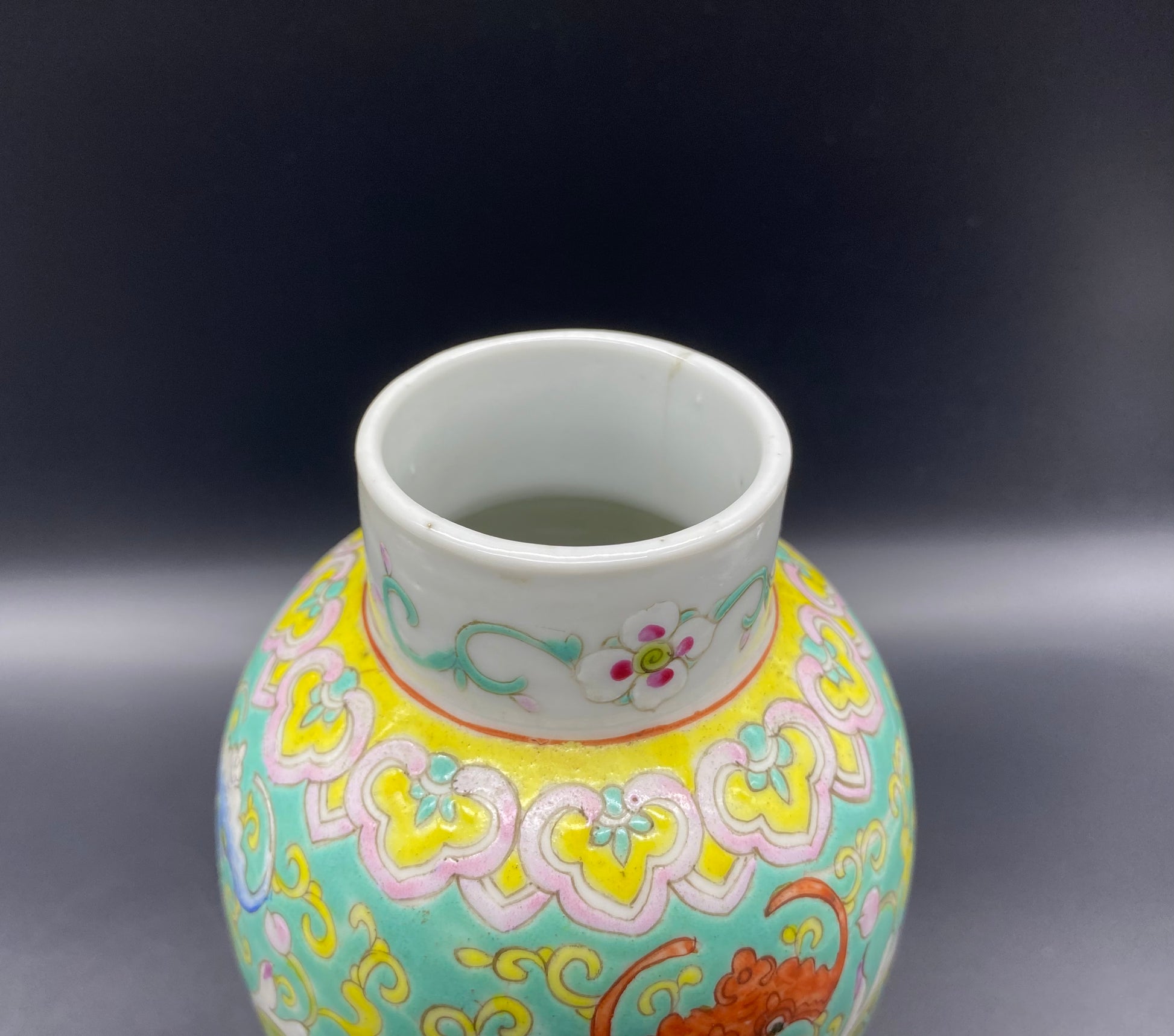 19th Century Chinese Guangux Famille June Porcelain Vase Marked CHINA