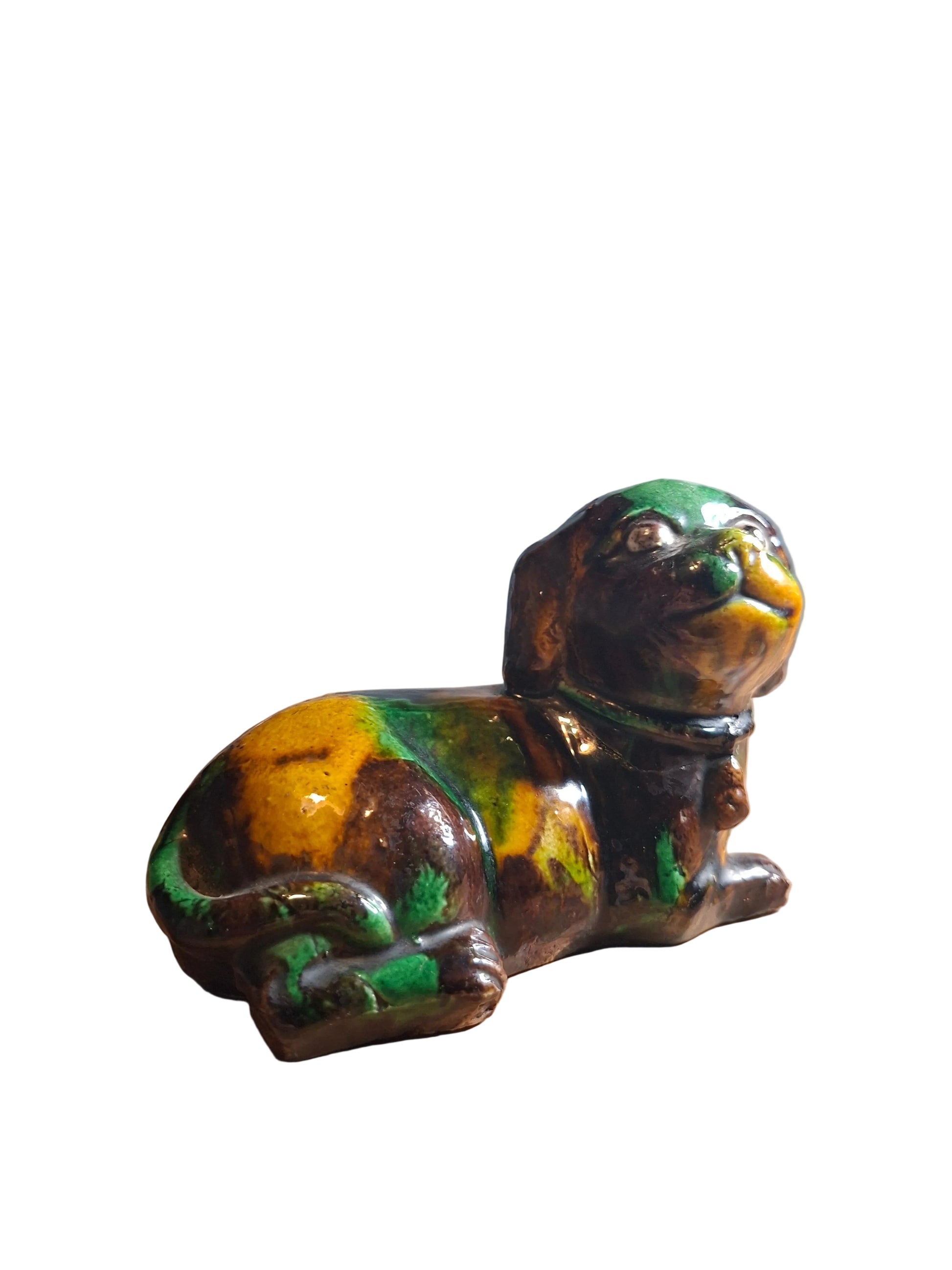 Chinese Kangxi porcelain figure of a dog.