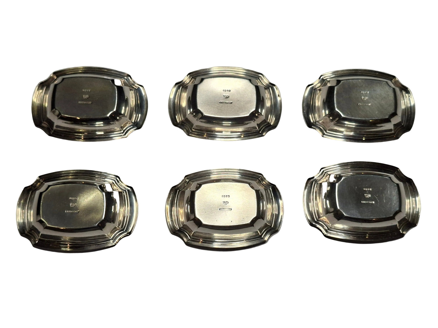 SET OF 6 925 STERLING SILVER PIN BOWLS