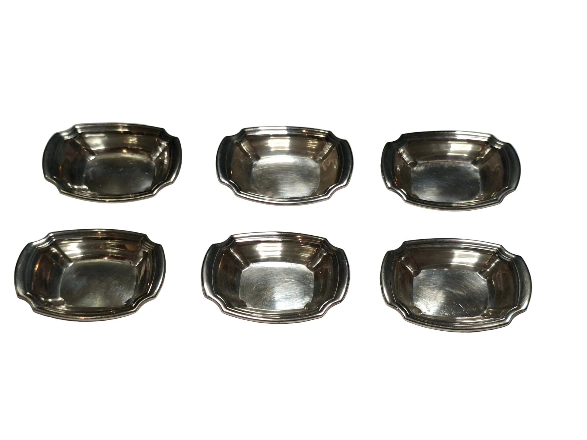 SET OF 6 WHITING MFG. STERLING SILVER NUT BOWLS
