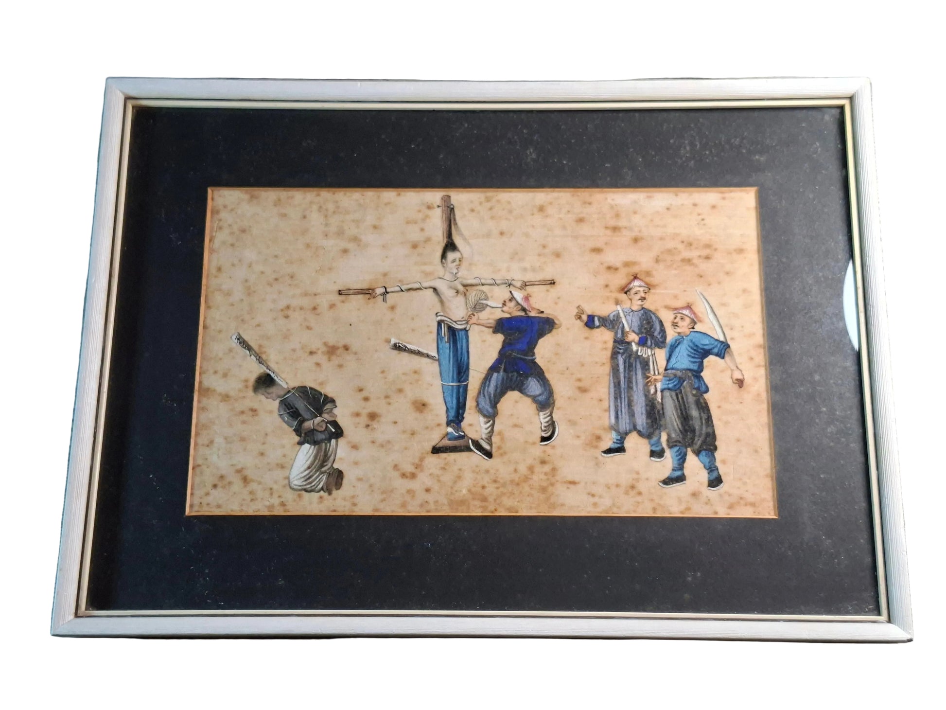 19th-Century Chinese Watercolour on Pith Paper - Versions of Punishment #2