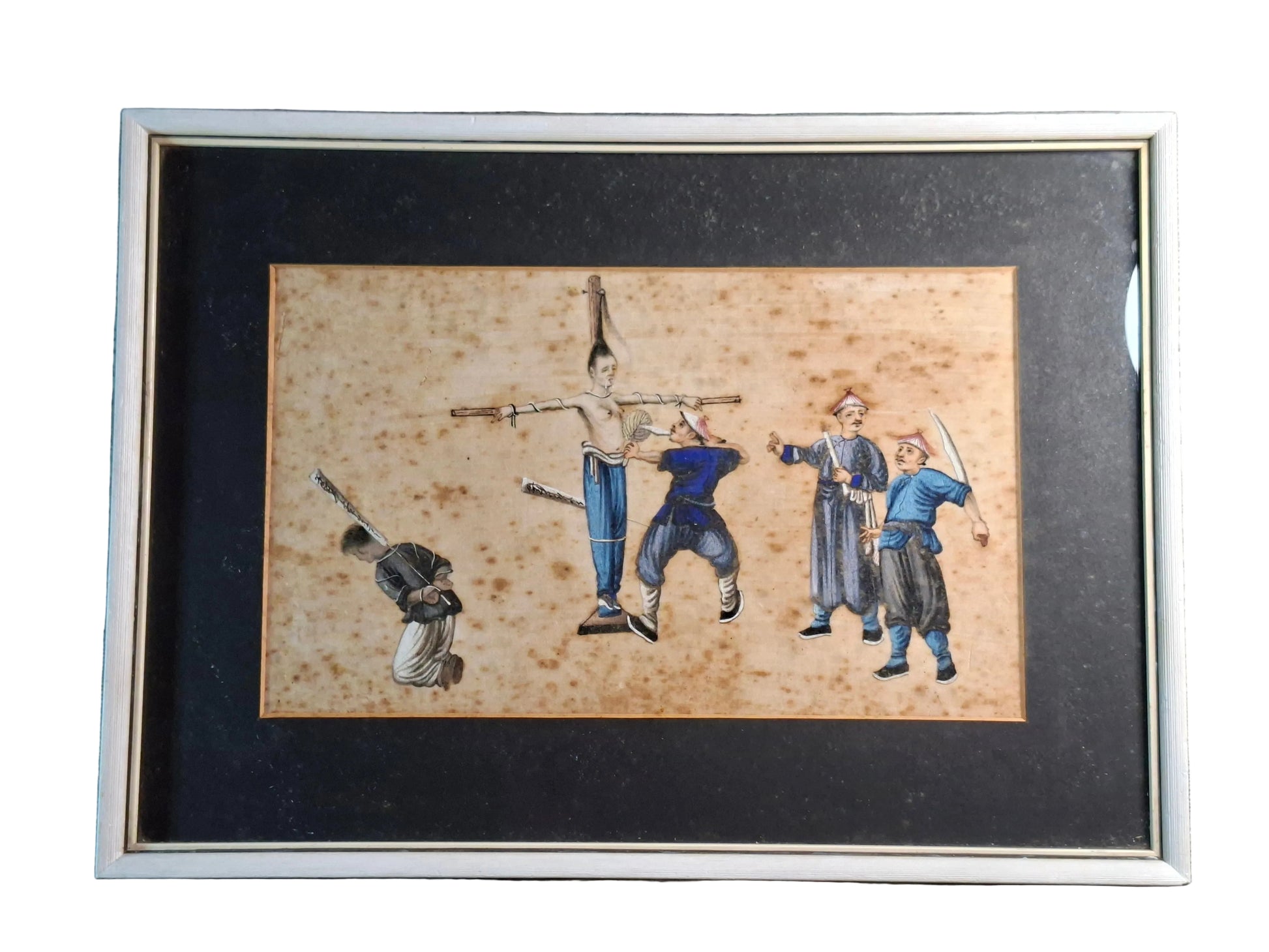 Antique Chinese Watercolour on Pith Paper - Versions of Punishment #2