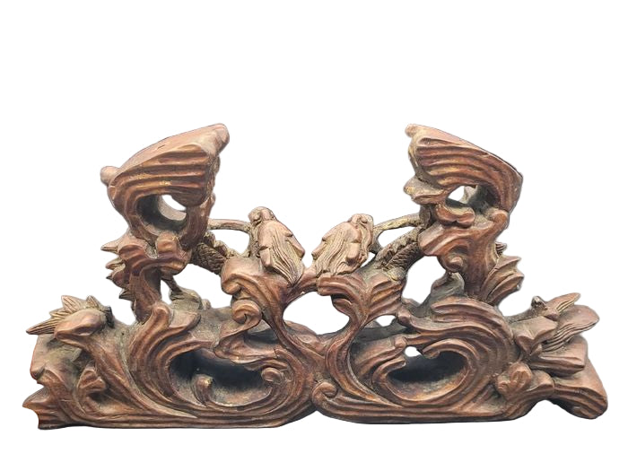 Chinese Qing Carved Dragon Incense Stand 19th Century