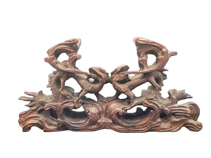 Chinese Qing Carved Dragon Incense Stand 19th Century