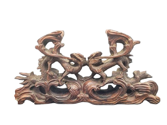 Chinese Qing Carved Dragon Incense Stand 19th Century