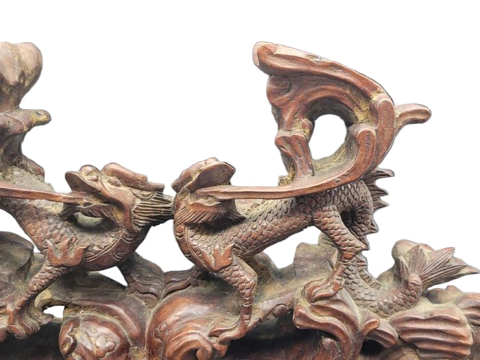 Chinese Qing Carved Dragon Incense Stand 19th Century