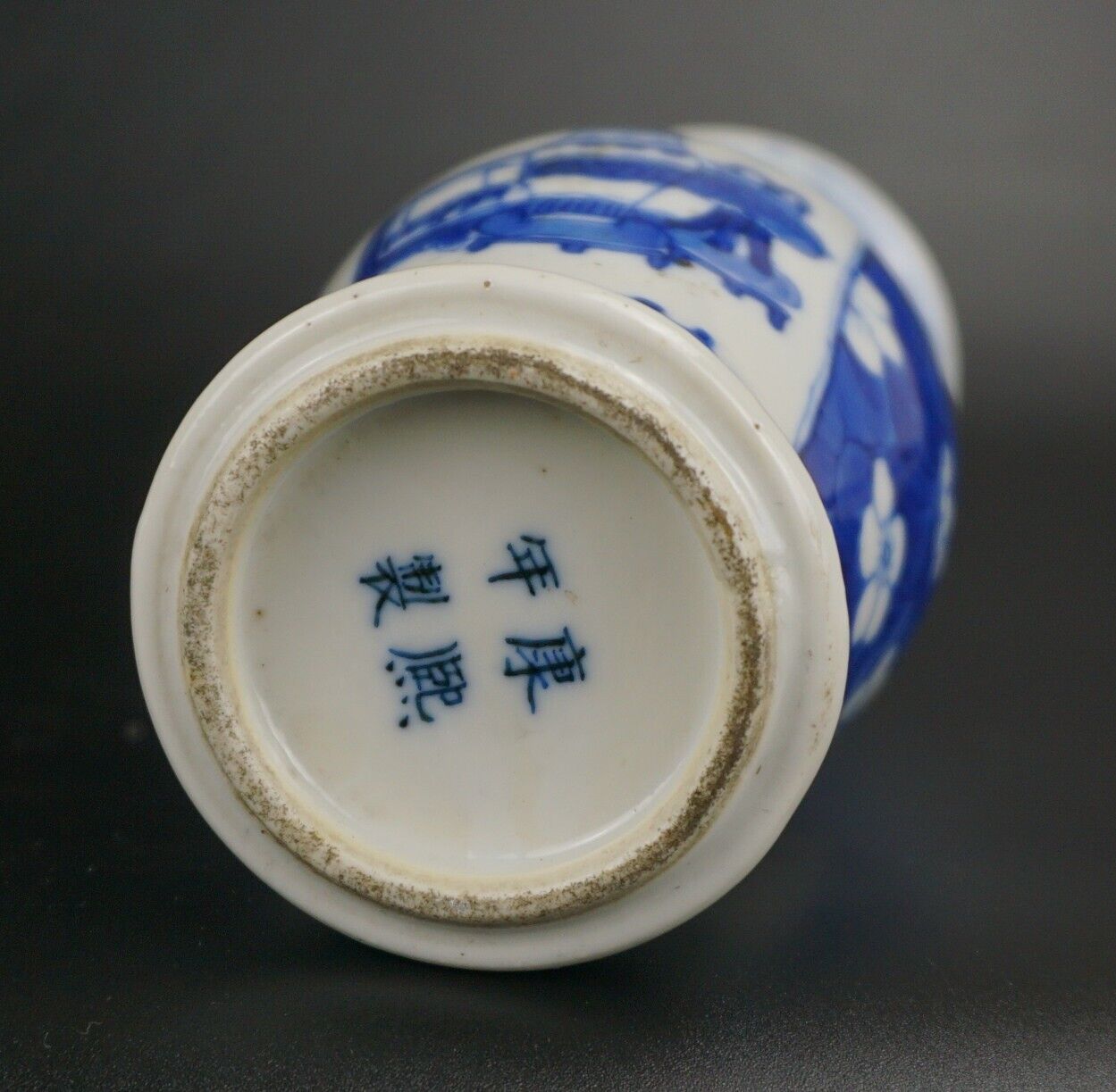 Chinese Blue and White Porcelain Prunus Blossom Yen-yen Vase Kangxi 19 C