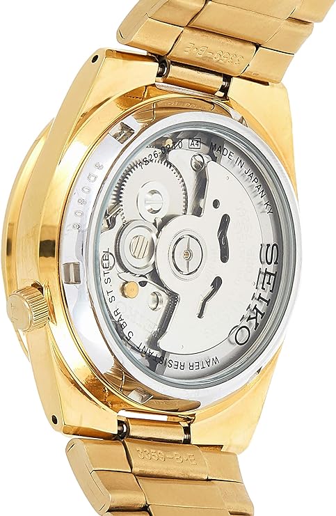 Seiko Watch Sale Online Automatic Watch with Gold Dial Analogue Display and Gold Stainless Steel Bracelet 