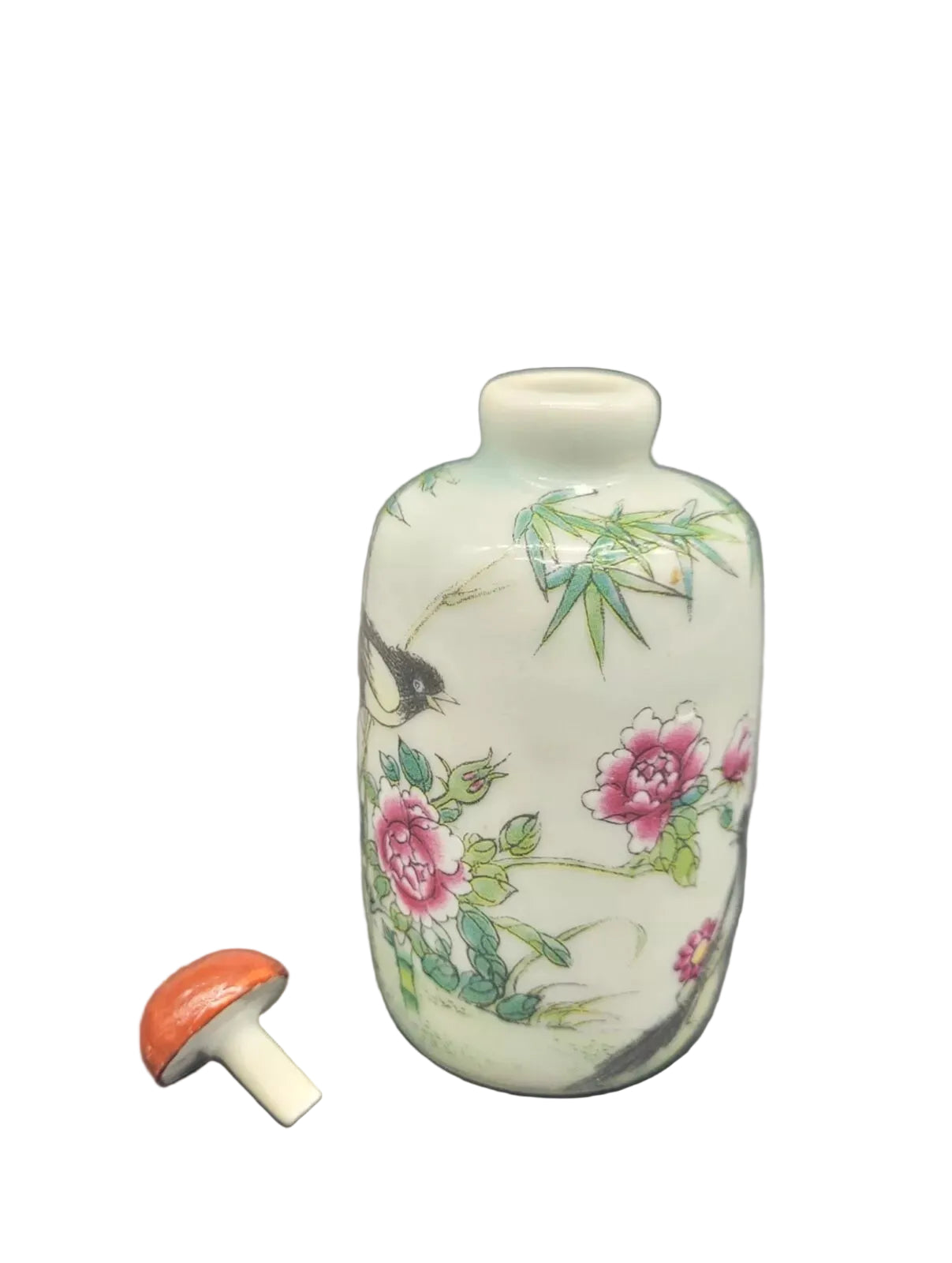 Famille Rose Porcelain Snuff Bottle Chinese Qing 19th Century