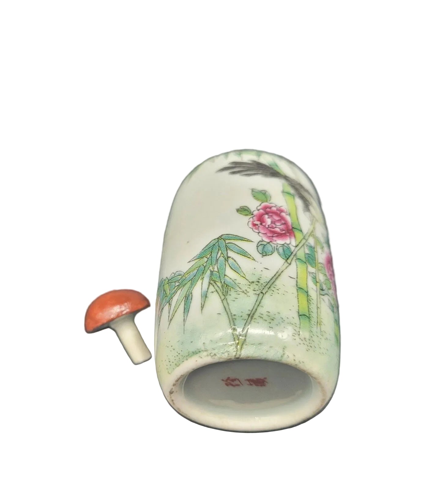 Famille Rose Porcelain Snuff Bottle Chinese Qing 19th Century