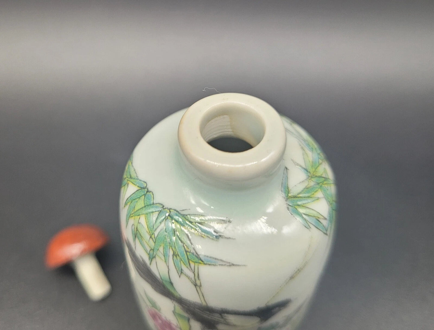 Famille Rose Porcelain Snuff Bottle Chinese Qing 19th Century