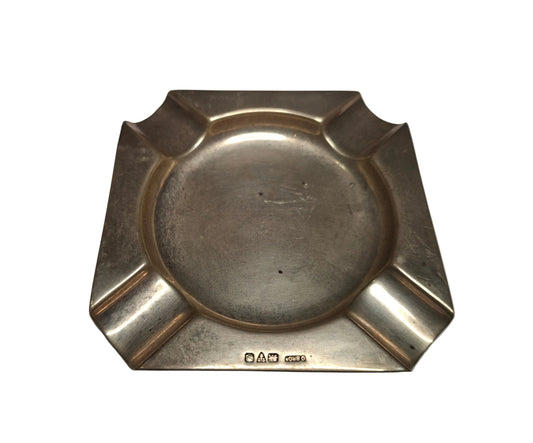 Vintage Sterling Silver Ashtray, fully hallmarked for Chester, weighing 44 grams.